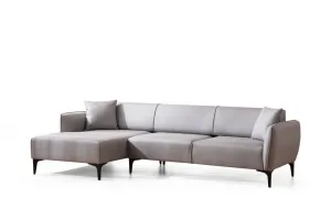 Hanah Home Rohová sedací souprava Belissimo 270 cm světle šedá levá