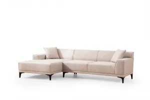 Hanah Home Rohová sedací souprava Petra 250 cm bílá levá