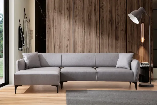 Hanah Home Rohová sedací souprava Belissimo 270 cm světle šedá levá