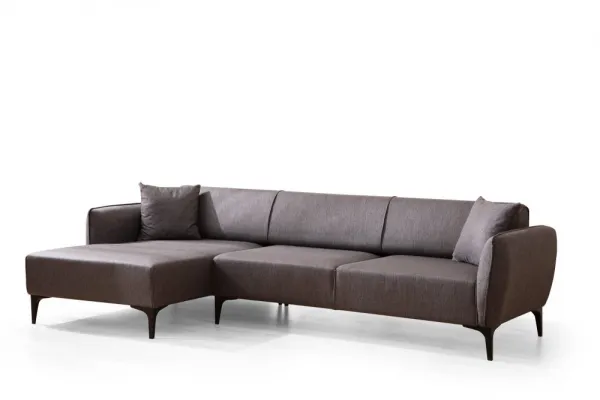 Hanah Home Rohová sedací souprava Belissimo 270 cm tmavě šedá levá