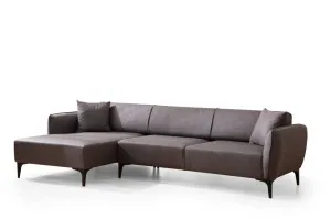 Hanah Home Rohová sedací souprava Belissimo 270 cm tmavě šedá levá
