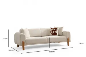 Trojmiestna rozkladacia pohovka Lyke 3 Seater - Cream