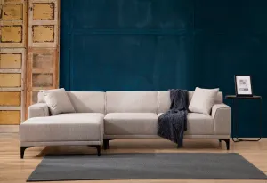 Hanah Home Rohová sedací souprava Petra 250 cm bílá levá