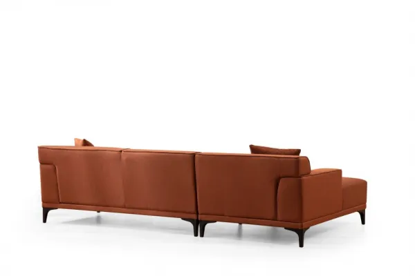 Hanah Home Rohová sedací souprava Petra 250 cm oranžová levá