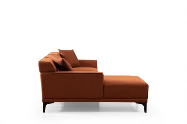 Hanah Home Rohová sedací souprava Petra 250 cm oranžová levá