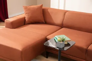Hanah Home Rohová sedací souprava Petra 250 cm oranžová levá