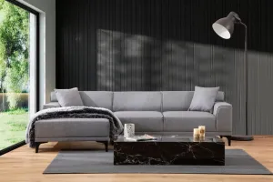 Hanah Home Rohová sedací souprava Petra 250 cm světle šedá levá