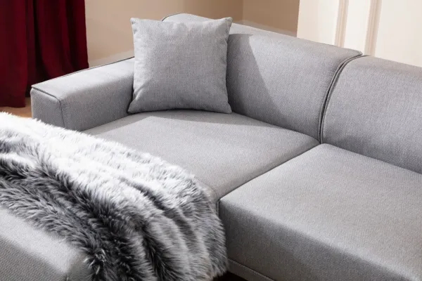 Hanah Home Rohová sedací souprava Petra 250 cm světle šedá levá