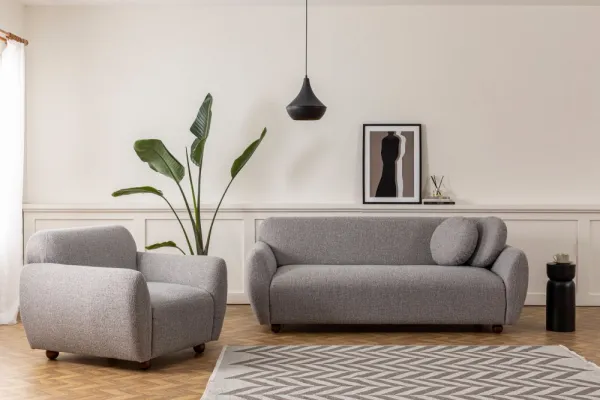 Trojmiestna pohovka Eddy - Light Grey