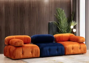 Hanah Home Modul pohovky Bubble samet modrý středový
