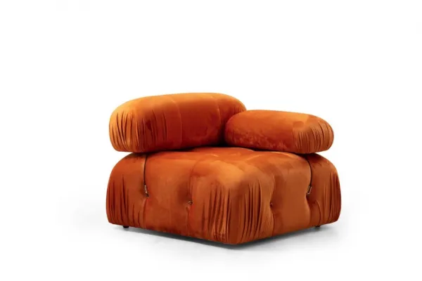 Hanah Home Modul pohovky Bubble samet oranžový pravý