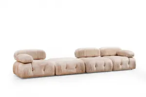 Hanah Home Modul pohovky Bubble samet krémový levý