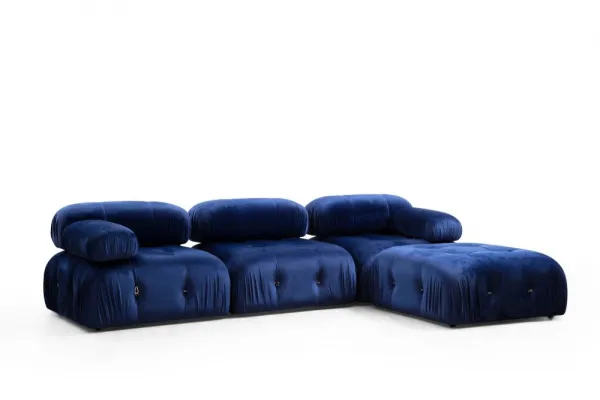 Hanah Home Taburet Bubble 95 cm samet modrý