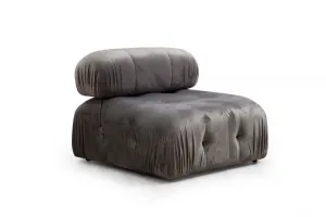 Hanah Home Modul pohovky Bubble samet šedý středový