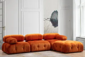 Hanah Home Modul pohovky Bubble samet oranžový levý