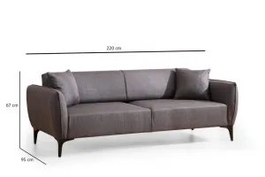 Trojmiestna pohovka Belissimo - Dark Grey