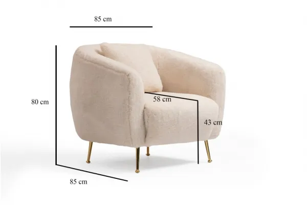 Kreslo ušiak Istiridye - Beige