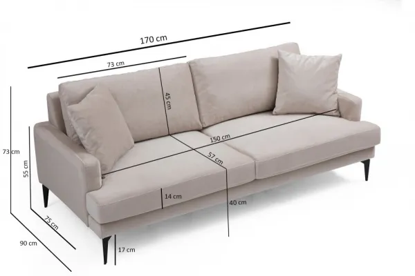 Dvojmiestna pohovka Papira 2 Seater - Beige