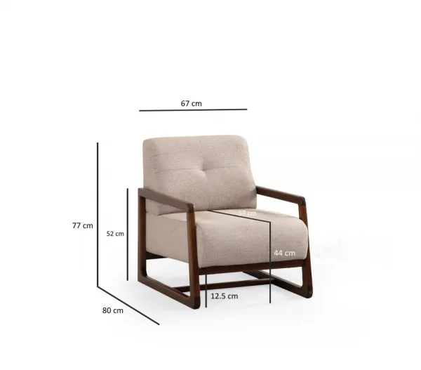 Kreslo ušiak Athena Bergere - Beige