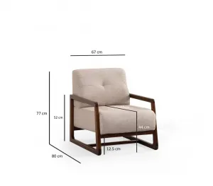 Kreslo ušiak Athena Bergere - Beige