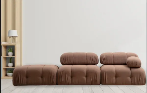 Hanah Home Modul pohovky Bubble bouclé hnědý pravý