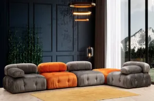 Taburetka Bubble Pouffe - Orange
