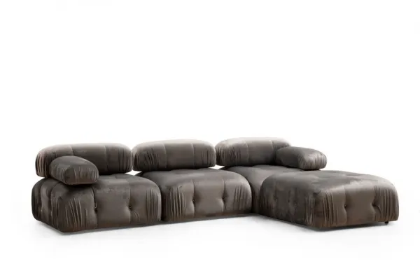Hanah Home Modul pohovky Bubble samet šedý levý