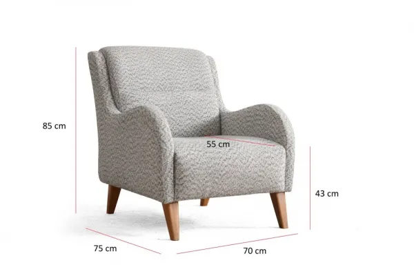 Kreslo ušiak Nice Bergere - Cream, Blue