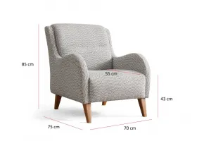 Kreslo ušiak Nice Bergere - Cream, Blue
