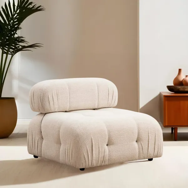 Hanah Home Modul pohovky Bubble bouclé krémový středový