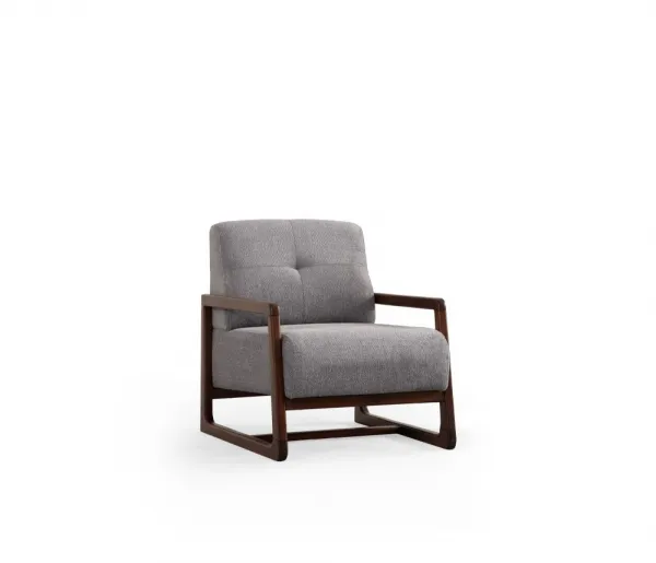 Kreslo ušiak Athena Bergere - Light Grey, Walnut