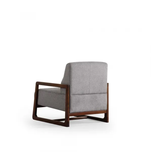 Kreslo ušiak Athena Bergere - Light Grey, Walnut
