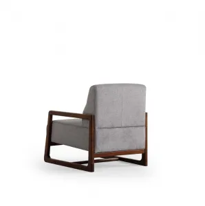 Kreslo ušiak Athena Bergere - Light Grey, Walnut