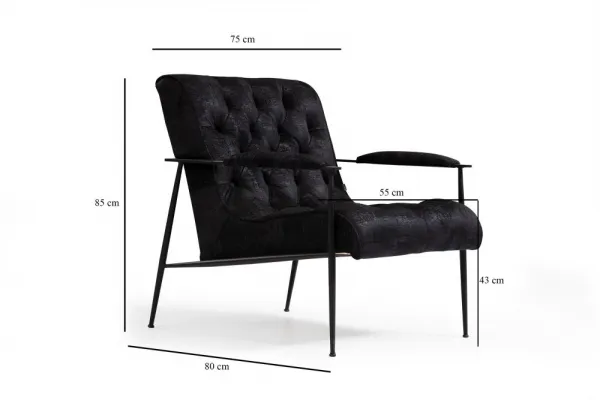 Kreslo ušiak Matilda - Black