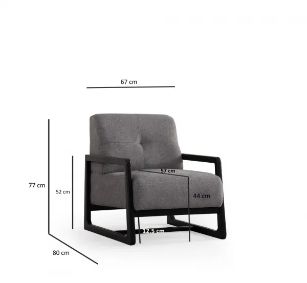 Kreslo ušiak Athena Bergere - Light Grey