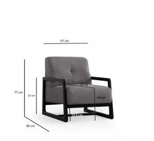 Kreslo ušiak Athena Bergere - Light Grey