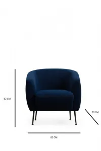 Hanah Home Křeslo Eses modré/černé