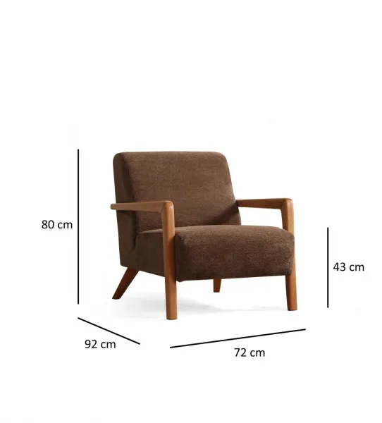 Kreslo ušiak Lyke - Brown