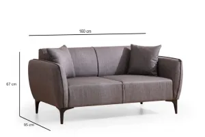 Dvojmiestna pohovka Belissimo - Dark Grey