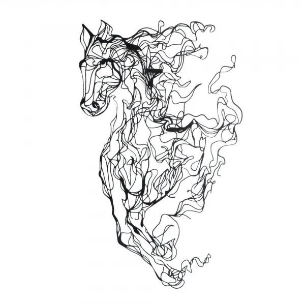 Dekoratívny kovový doplnok na stenu Metal Horse Line Art - APT724