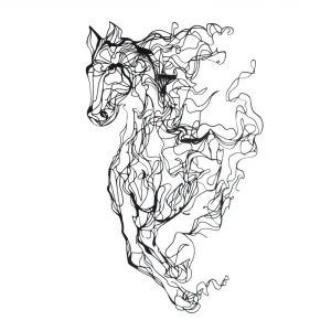 Dekoratívny kovový doplnok na stenu Metal Horse Line Art - APT724