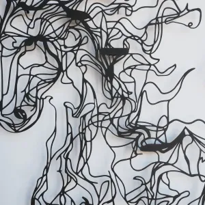 Dekoratívny kovový doplnok na stenu Metal Horse Line Art - APT724