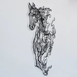 Dekoratívny kovový doplnok na stenu Metal Horse Line Art - APT724