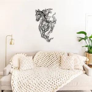 Dekoratívny kovový doplnok na stenu Metal Horse Line Art - APT724