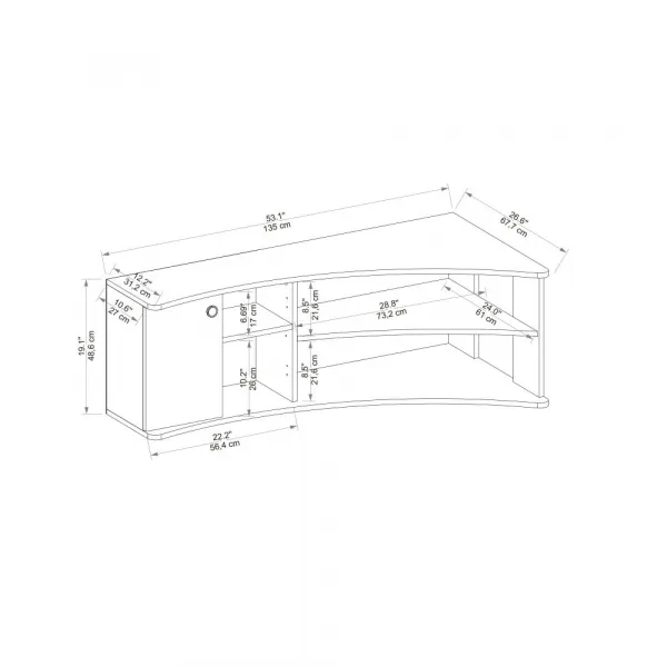 TV stolík Termera - Atlantic Pine, Anthracite