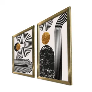 Dekoratívny rámovaný obraz z MDF (2 kusy) 2P3853NISCT-015