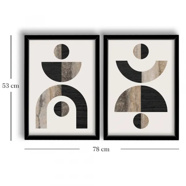 Dekoratívny rámovaný obraz z MDF (2 kusy) 2P3853NISCT-014