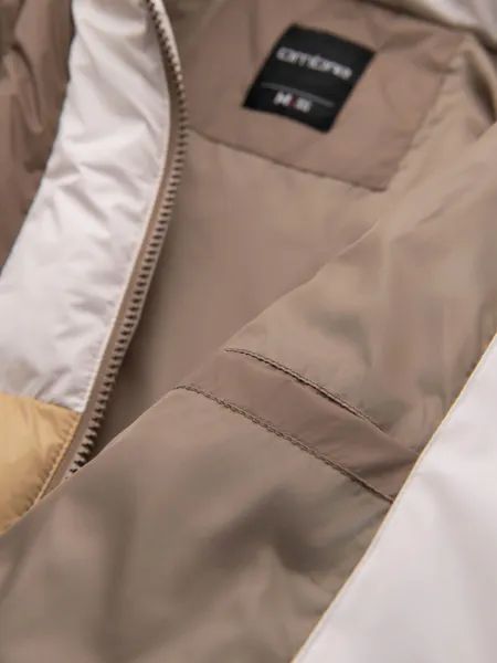 Ombre Colorful retro men's sports jacket - beige and white