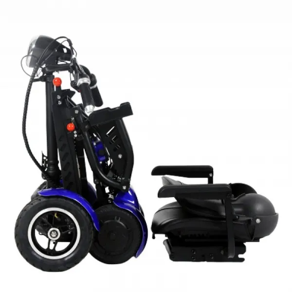 Invalidný elektrický skúter pre seniorov, exteriérový, modrý