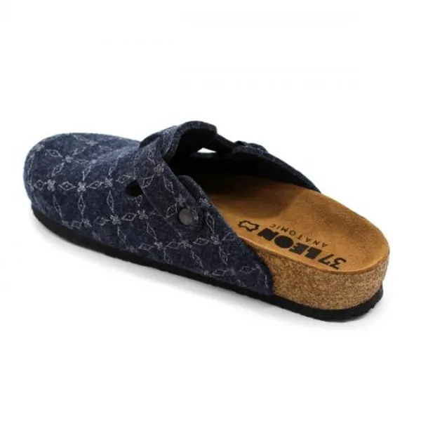 LEON 4260 Dámske zdravotné korkové teplé papuče Modré 37 - 24cm, modrá, 2,0 cm